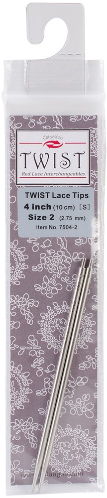 ChiaoGoo TWIST Red Lace Mini Interchangeable Tips 4"-Size 1.5/2.5mm