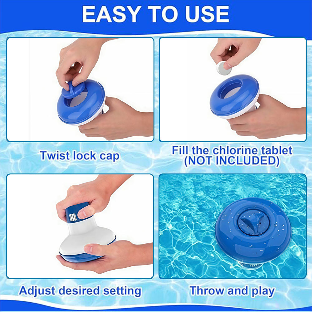 ABS Pool Chlorine Dispenser 1.5" Tablet Holder,Durable & Floatable Design