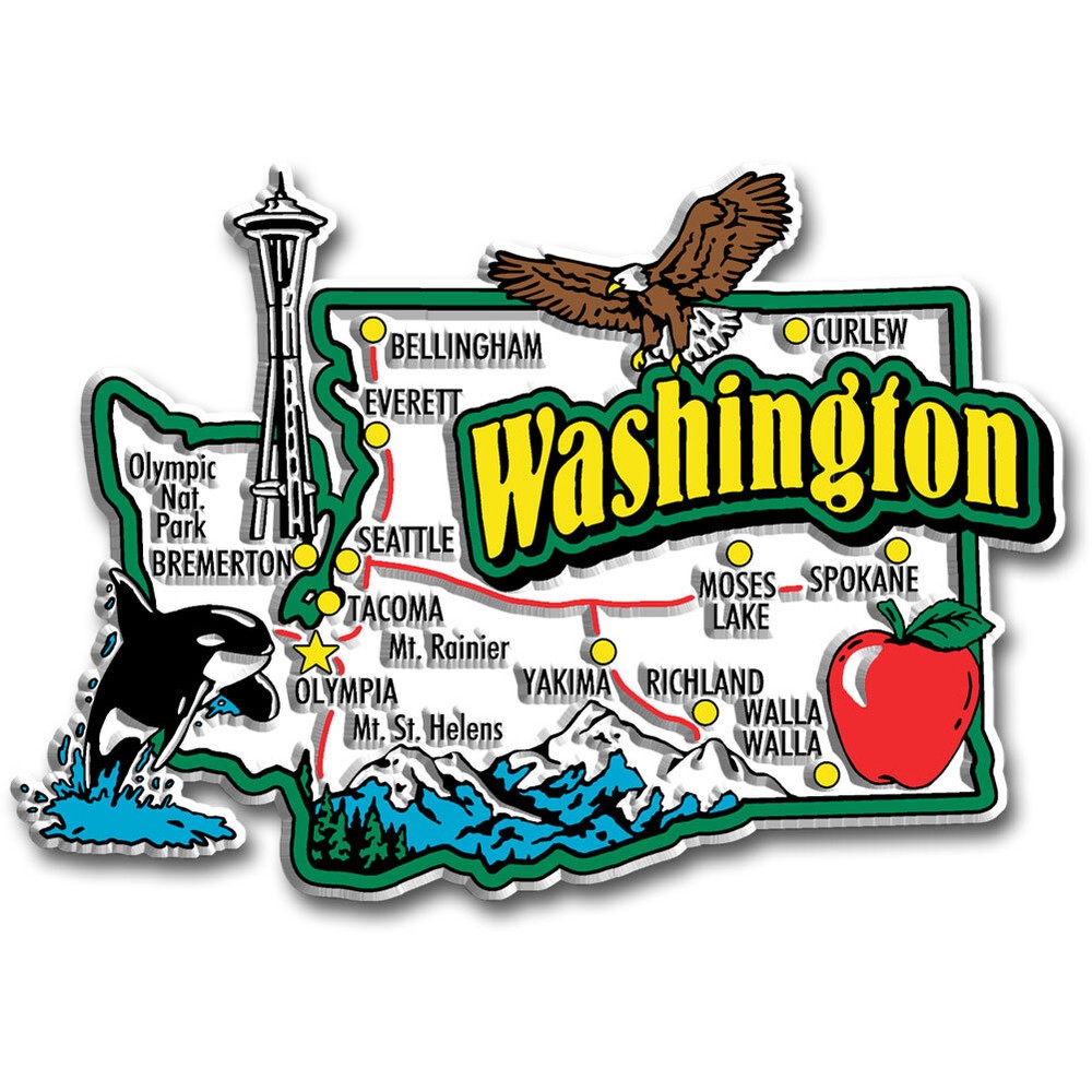 Washington Jumbo State Magnet by Classic Magnets
