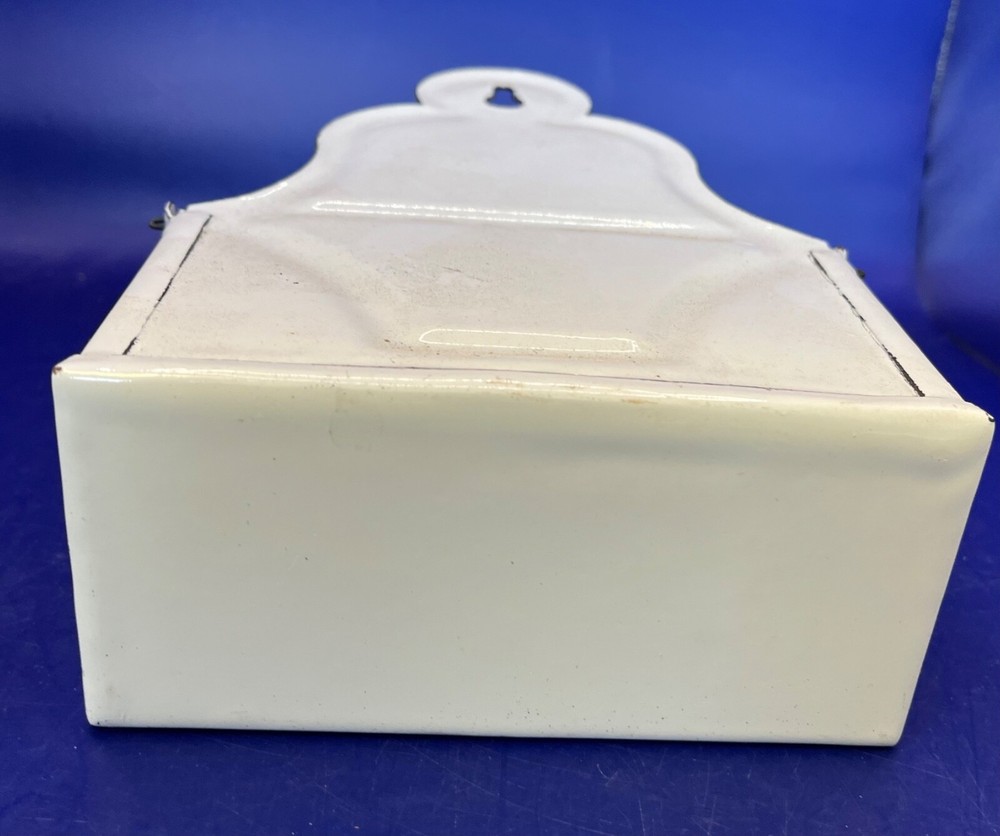 Antique White Enamel Matches Box