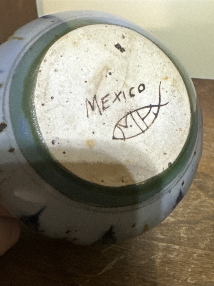 4” Tall glazed Mexico pottery