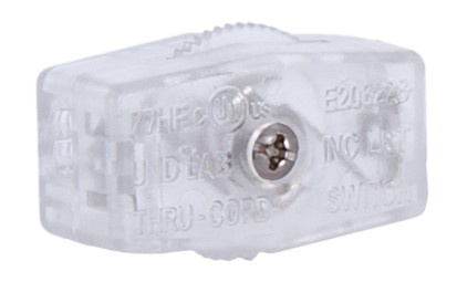 B&P Lamp Clear Silver Inline Rotary Switch