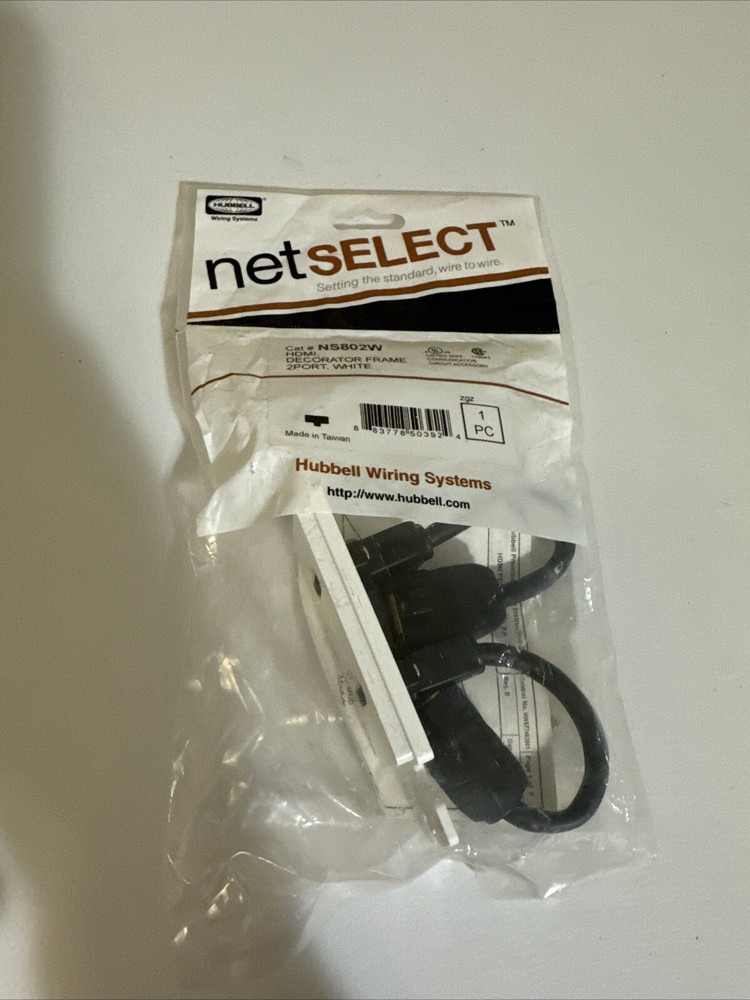 Hubbell NetSelect 2-Port HDMI Wall Plate NS802W - White