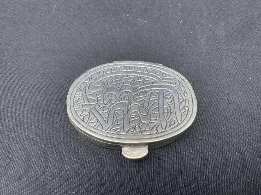 Antique Sterling Silver Oval Pill Box, 26 grams