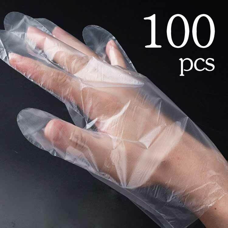 100pcs  Transparent Plastic Gloves For Food Kitchen Tools
