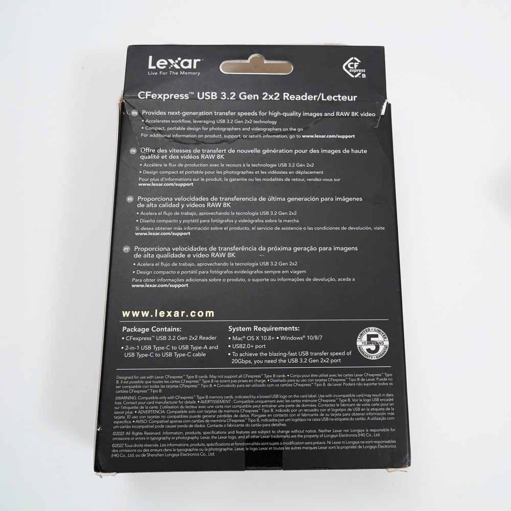 Lexar CFexpress Type B USB 3.2 Gen 2x2 Card Reader w/ Box Tested