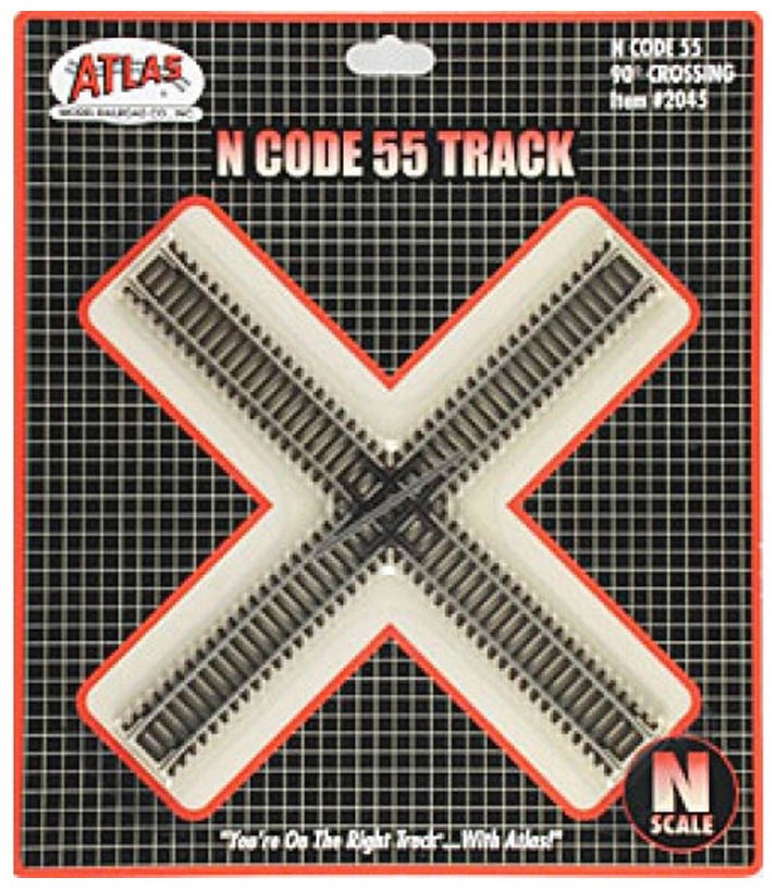 Atlas N Scale Code 55 90-Degree Crossing Model Train Track