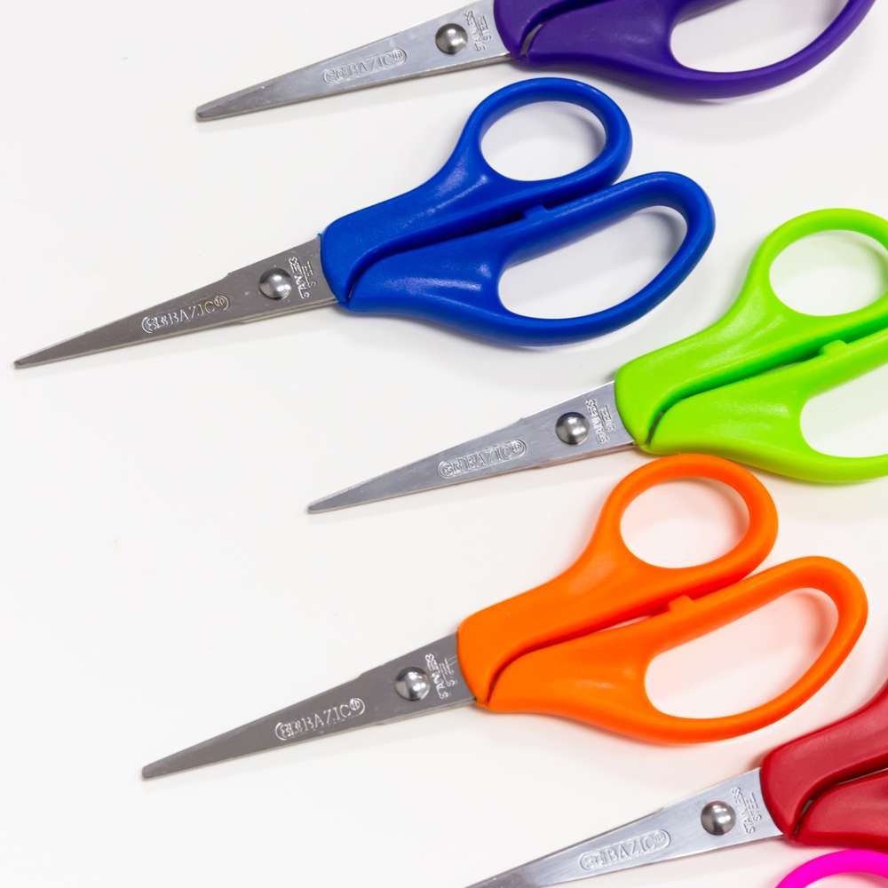 BAZIC 5" Pointed Tip School Scissors, pack of 24