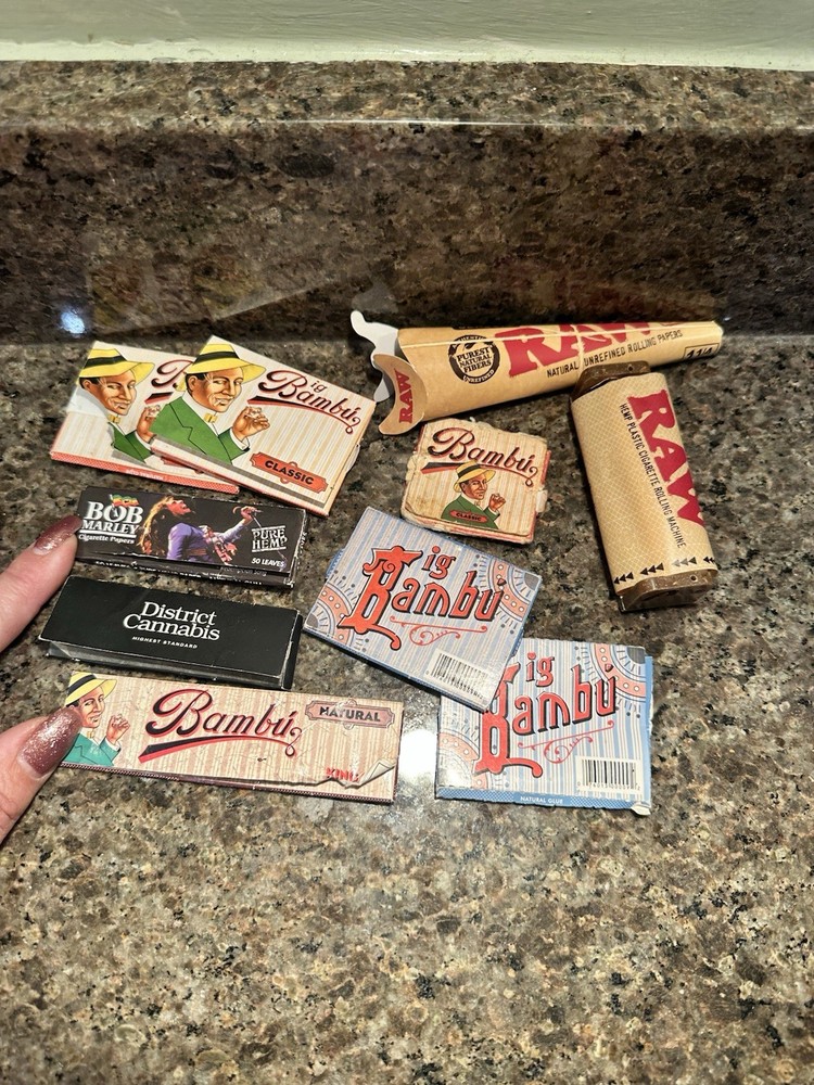 9 pc x Bambu and Other! Rolling Papers 100% Authentic Bambu Classic Papers USA