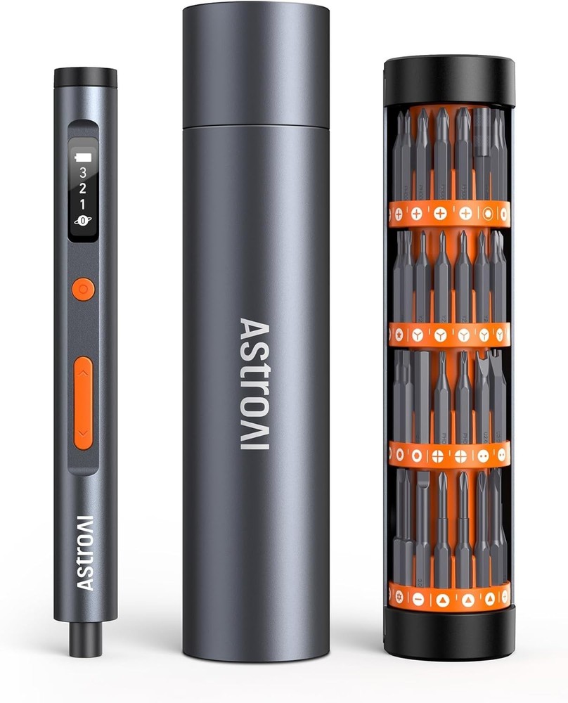 Robust Mini Electric Screwdriver with Fast Charging & LCD Display - 63 Tools