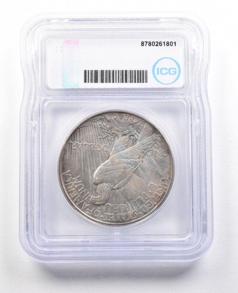 1921 Peace Silver Dollar High Relief Authentic ICG *3493