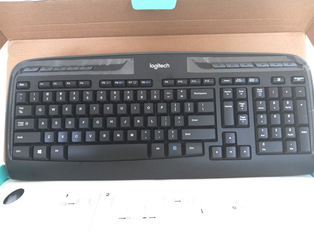 Logitech Full Size Wireless Keyboard Mouse Combo-Open Box Never Used