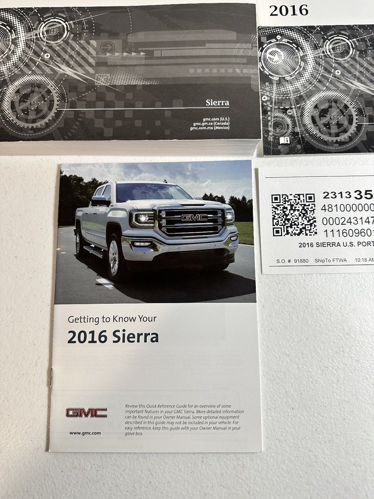 2016 GMC Sierra Owner Manual Set