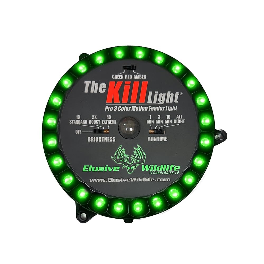 Elusive Wildlife Kill Light 3-Color Feeder Light – Motion Activated Hunting L...