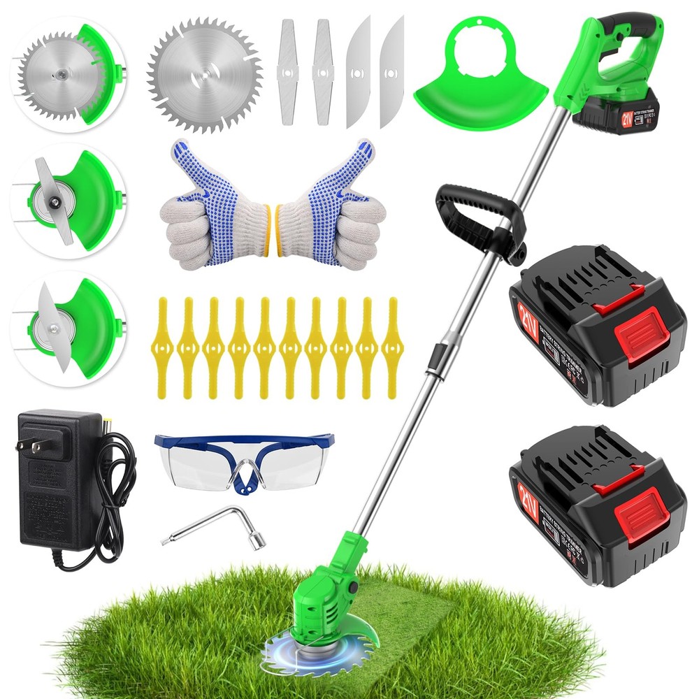 Electric Weed Wacker Cordless StringlessTrimmer,Grass Trimmer,with 2 Batterie...