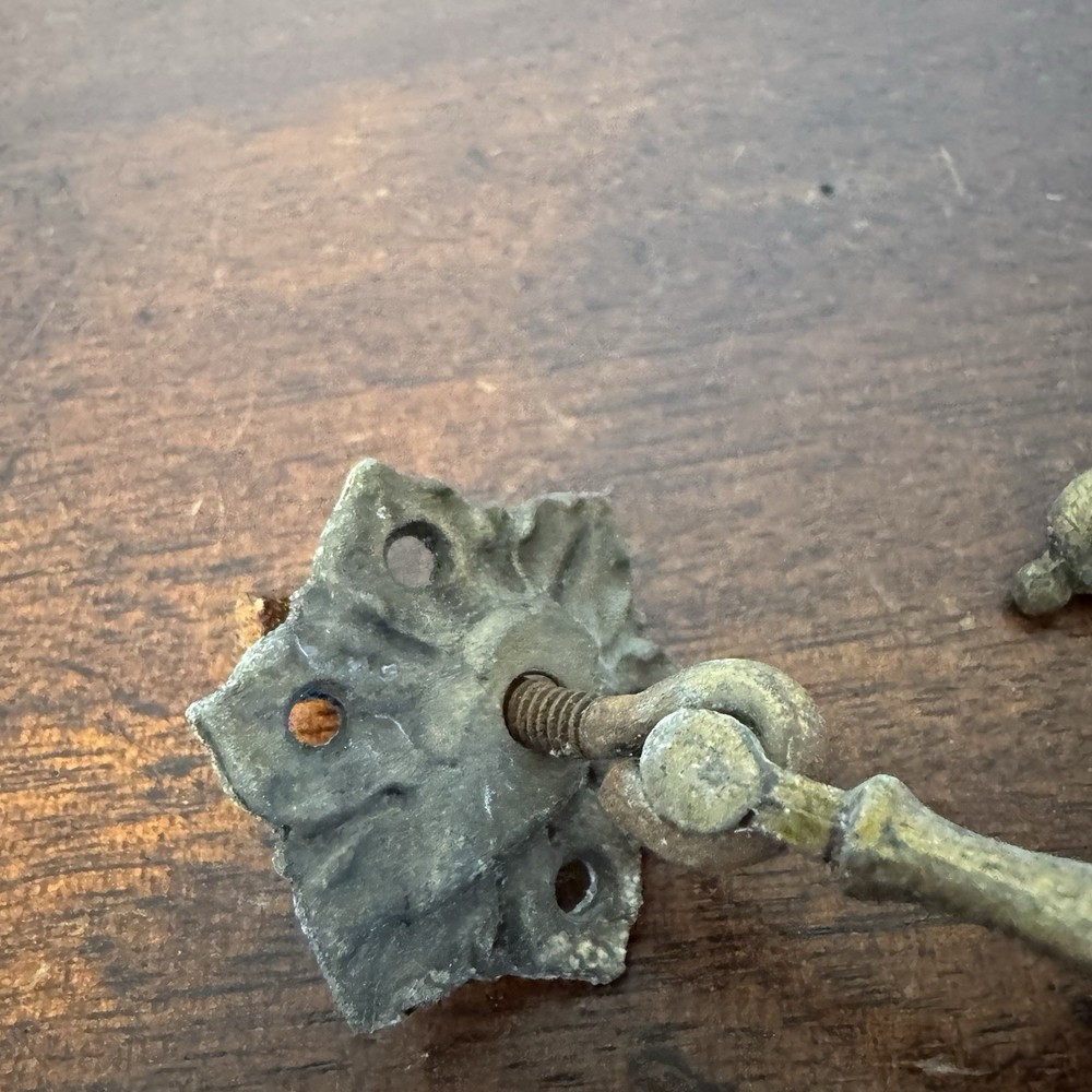 2 - Antique Brass Star - Teardrop, Drop Draw Pulls Handles Pair Set