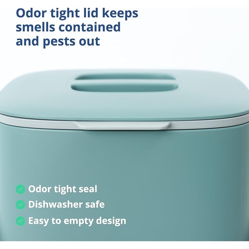 Compact Kitchen Compost Bin Odor Control Easy Clean Countertop Waste Container