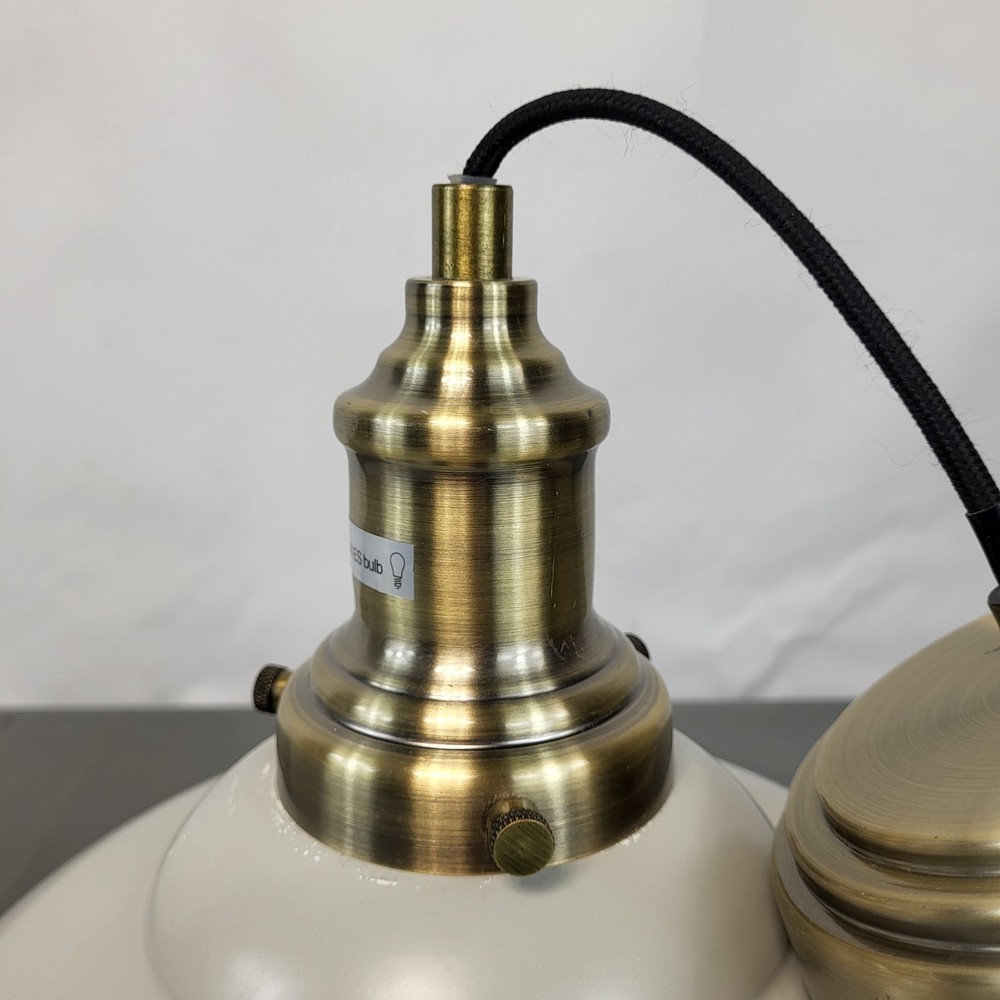 2x Vintage Style Pendant Light Fitting Bundle Adjustable Grey Industrial Lights