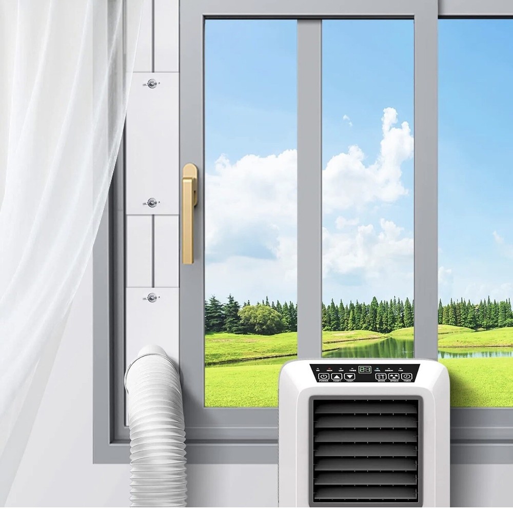 Portable AC Window Vent Kit for 5.1 Inch Exhaust Hose Adjustable Window Seal Hom