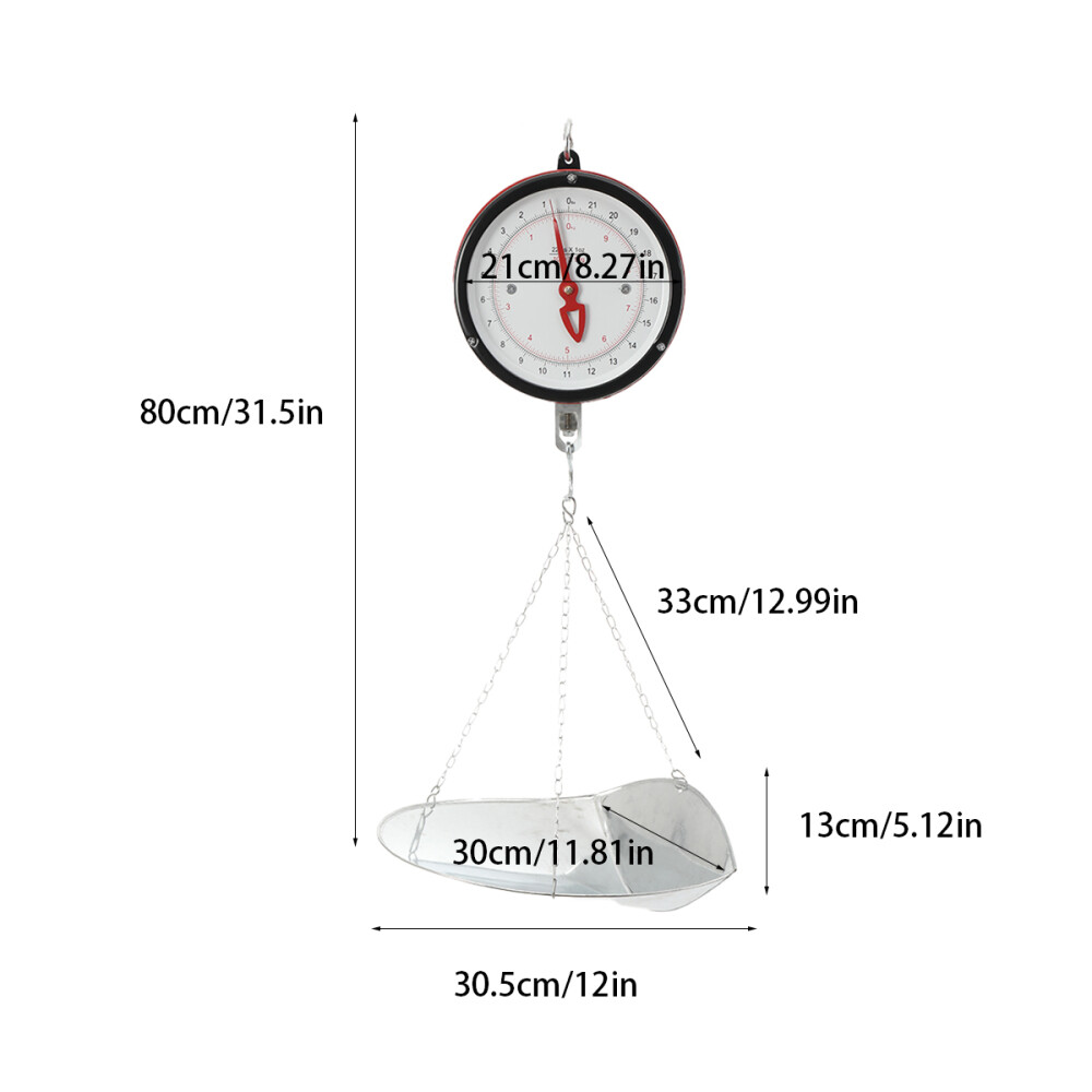 10kg/22lbs Double-sided Supermarkets Dial Hanging Scale Spring Dial Weight Scale