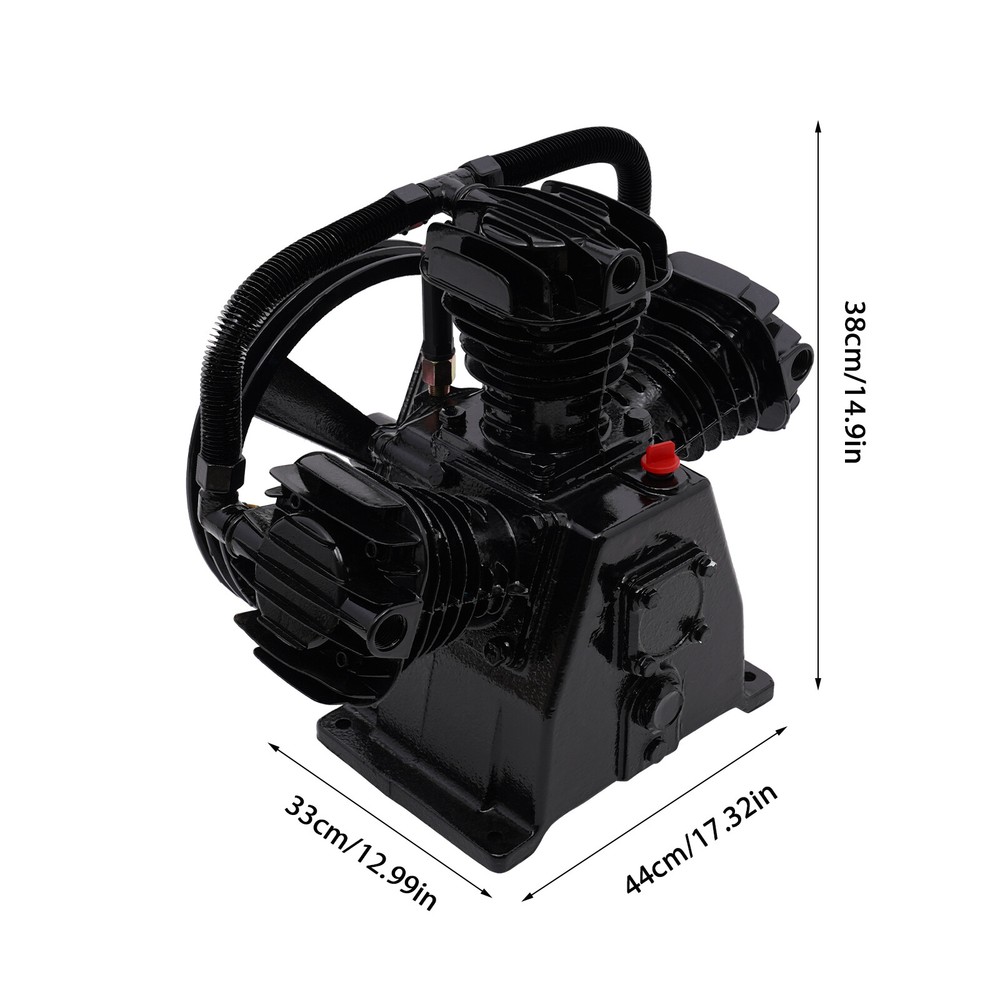 5-HP Single-Stage Inline-Twin Replacement Air Compressor Pump 3 3 Cylinder Head