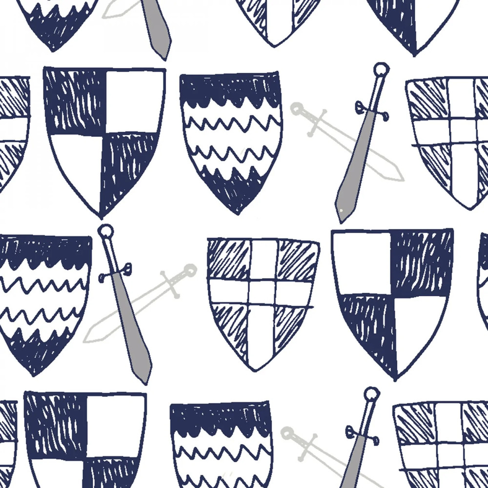 White Swords & Shields sold in 1/2 yard increments
