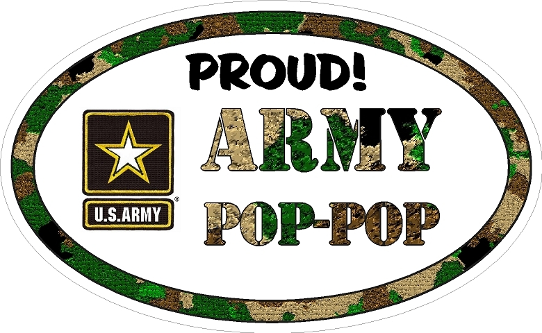 ARMY POP POP MILITARY VINYL DECAL PROUD