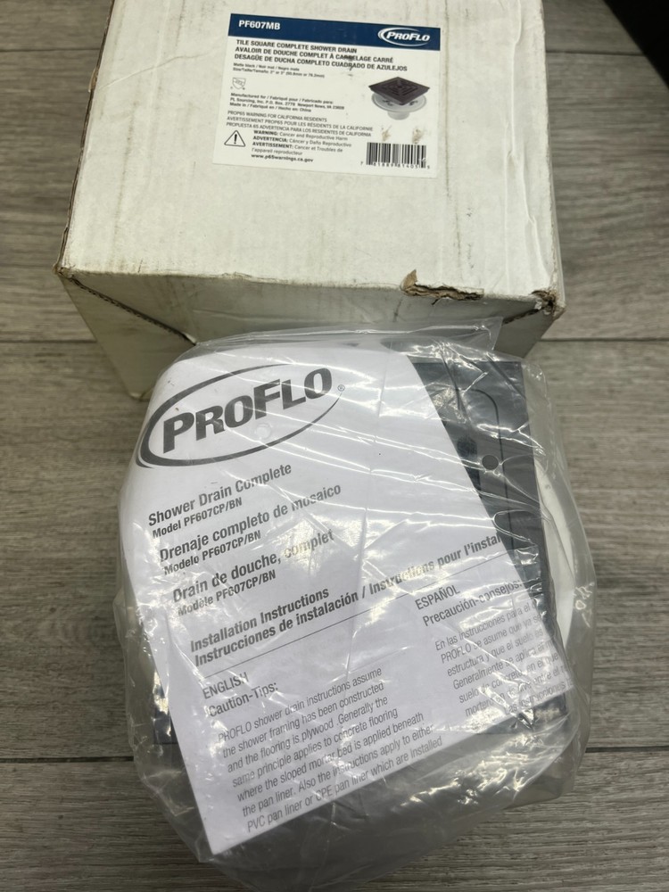 PROFLO PF607MB Square Shower Drain - Black