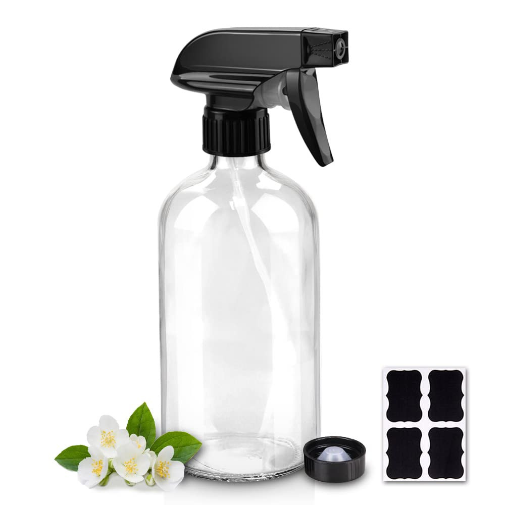 16oz Empty Glass Spray Bottle Refillable Container for Cleaning Solutions