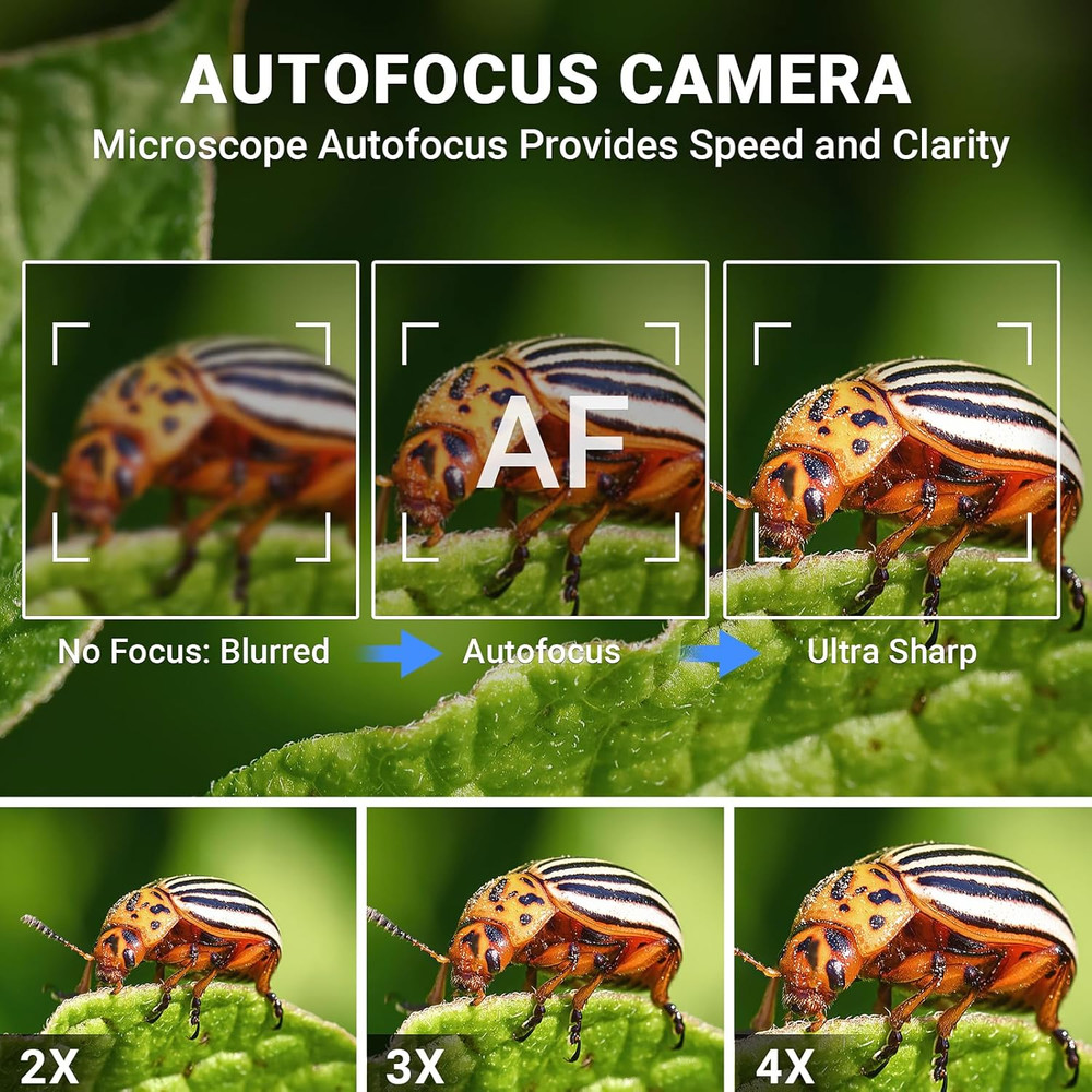 Digital Microscope, Autofocus Handheld Microscope, Magnifier with 2.8" IPS Scree