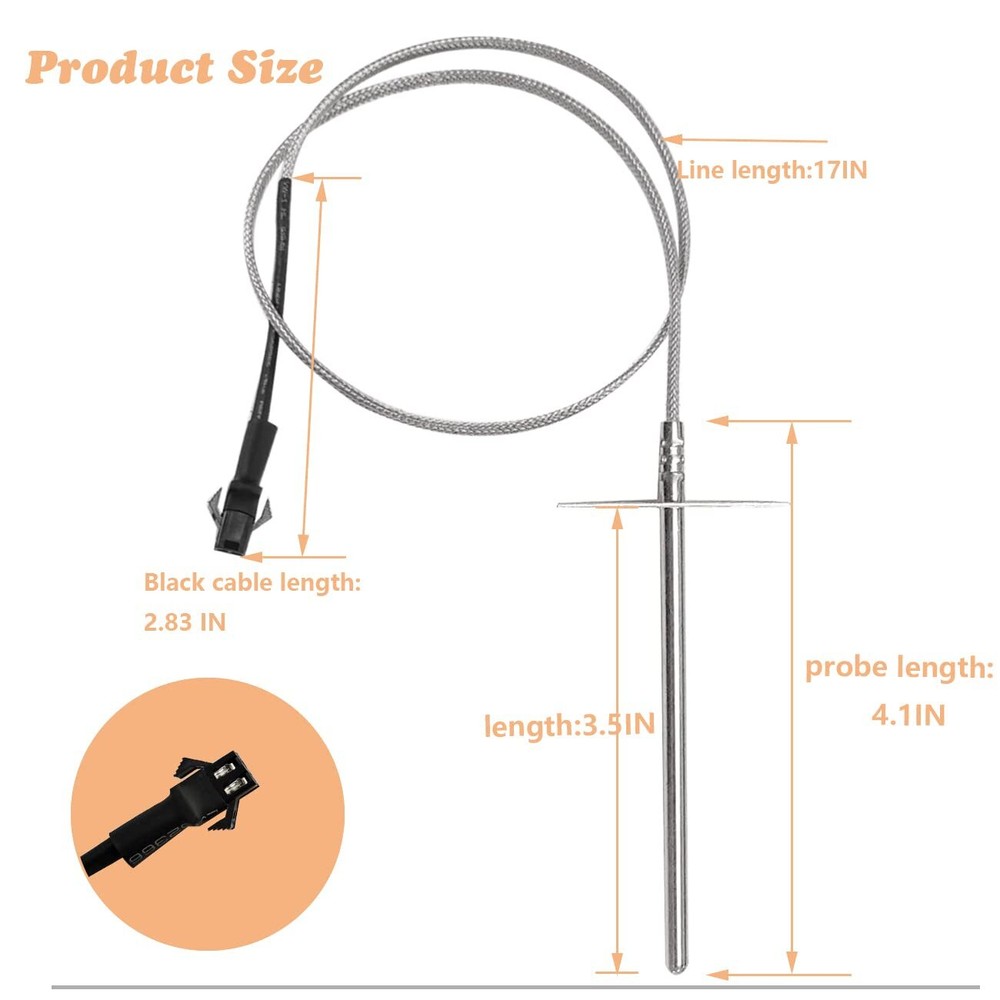 New High Accuracy RTD Temp Sensor Probe Replacement For Pit Boss Smokers Grills