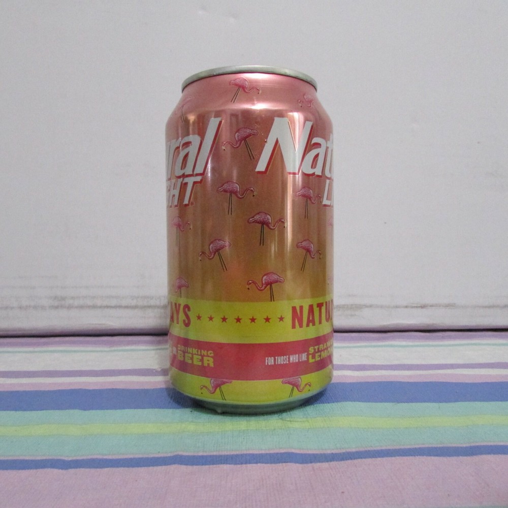 NATURAL LIGHT NATURDAYS empty 12oz beer can STRAWBERRY LEMONADE