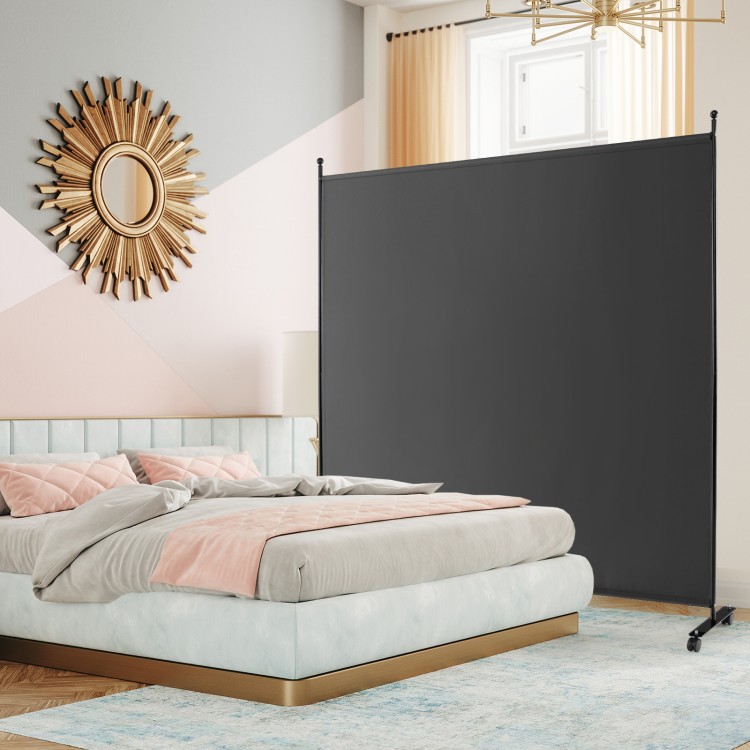 6ft Rolling Room Divider with Wheels | Privacy, Light Blocking, Single Panel