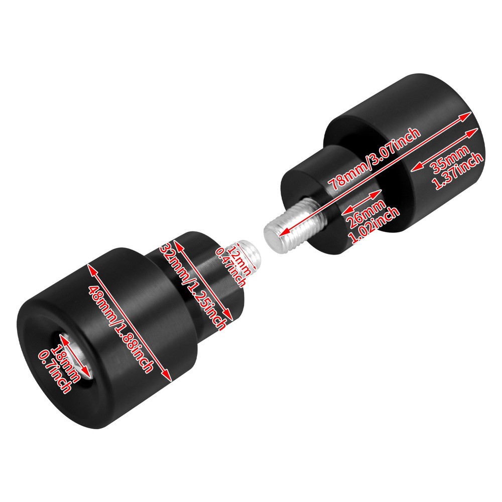 2x Engine Protective Guards Crashs Bars Black Protector M12 End Balls For Harley