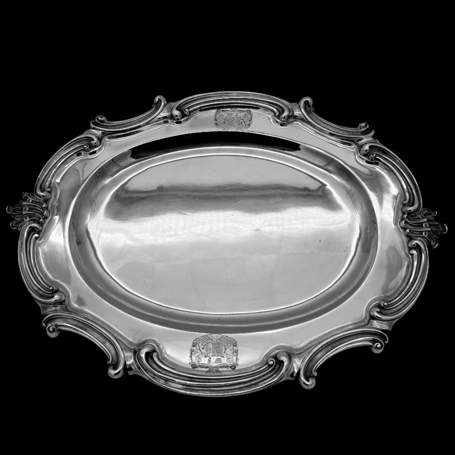 Victorian Silver Large Serving Dish London 1839 Benjamin Smith
