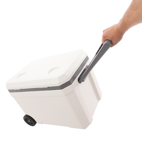 45L Wheeled Insulated Cooler Box with Pull Handle for Camping Picnic Beach