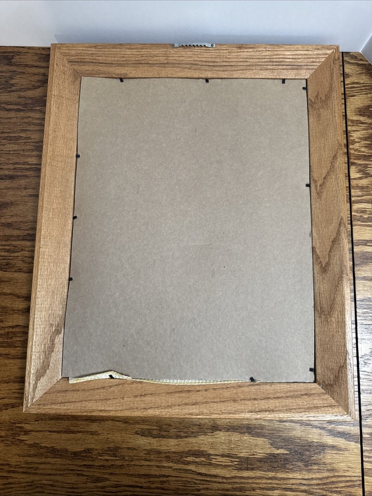 Vintage Apache Native American Oak Frame Glass Needlepoint Embroidery