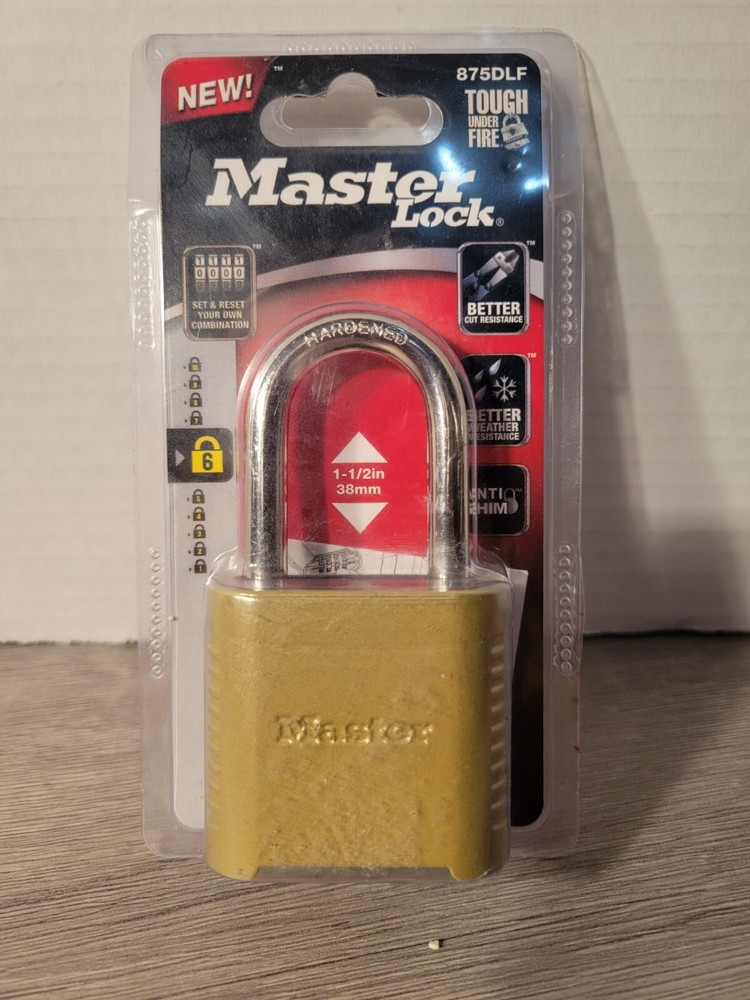 Master Lock Resettable Combination Padlock 875DLF #6 (1-1/2in 38mm)