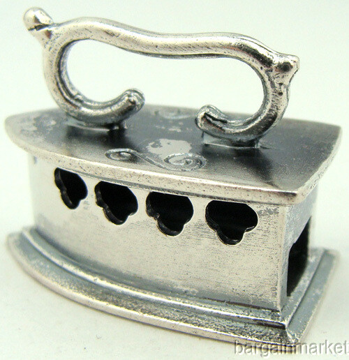 Mini Sterling Silver Flat Iron Pendant Charm  #079