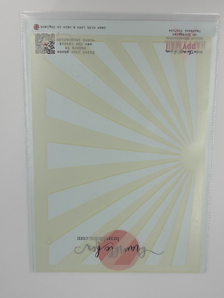 Bramble Fox Sunburst Rays Embossing Stencil Folder Scrapbooking Card Making