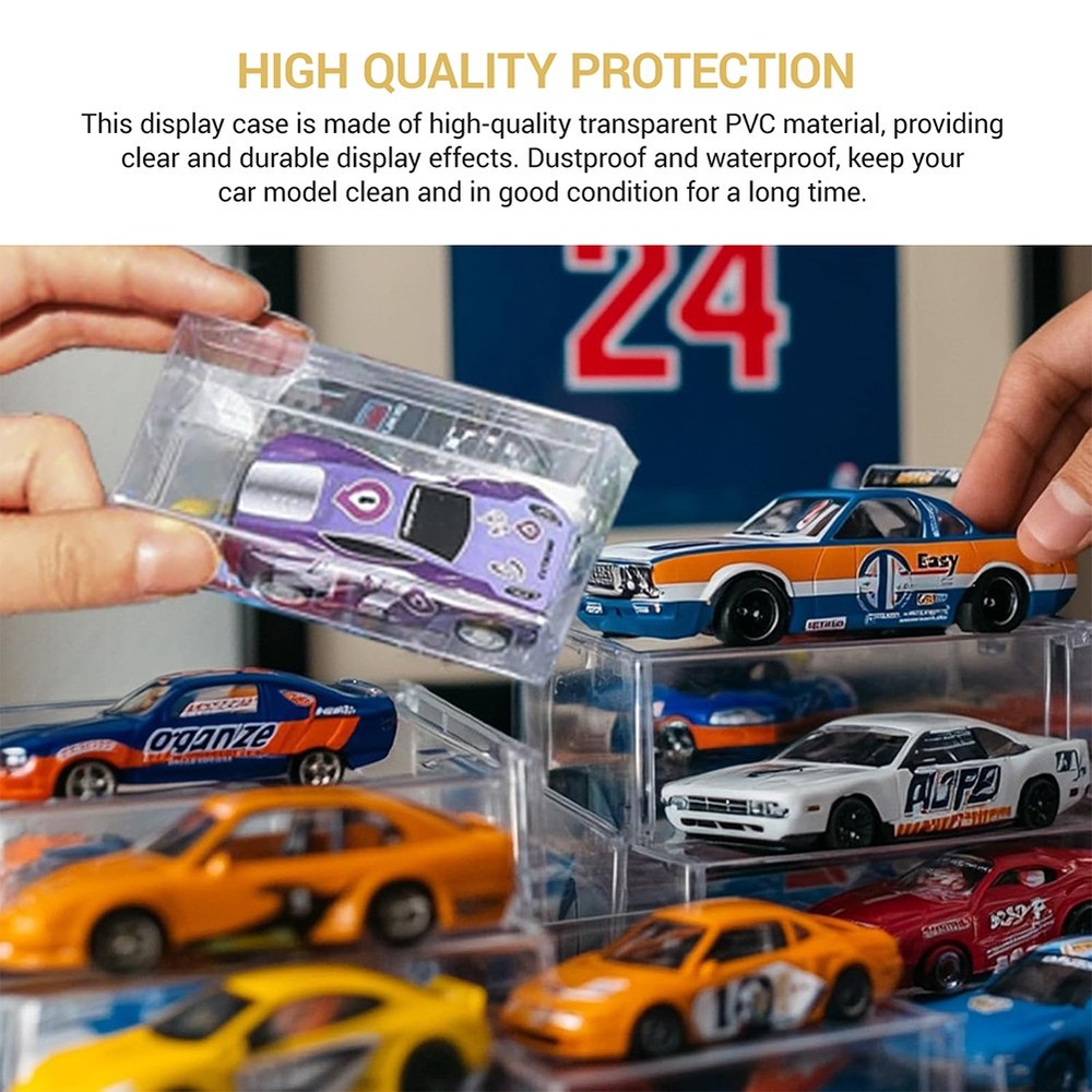 200PCS 1/64 Display Case for Model Car,Clear Display Case,Storage Display Case