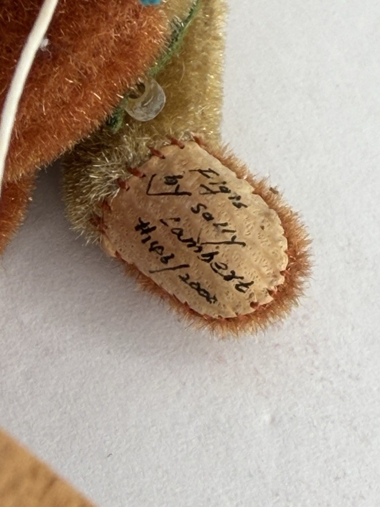 Handmade Miniature Bear Bug Flower Signed “FIGIS” by Sally Lambert