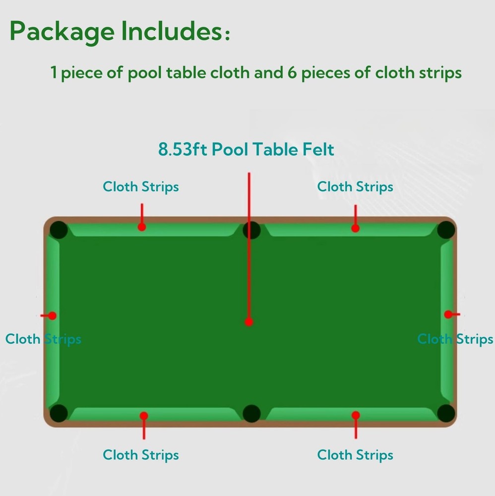 8 feet Professional Billiard Table Felt - Thickened Pool Table Cloth, Premium...