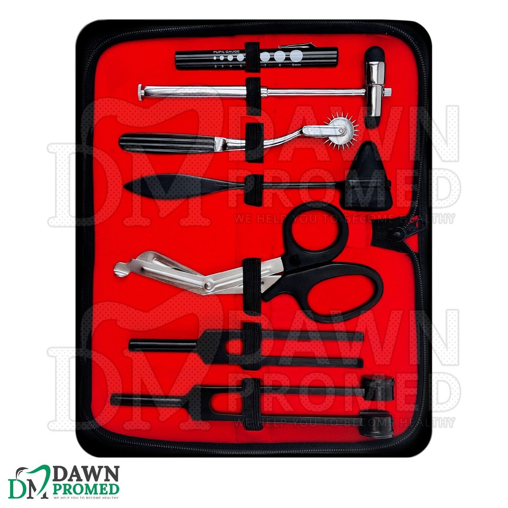 7 Pcs Diagnostics Kit Tuning Forks, Scissors, Hammers, Pin Wheel & Pen Light