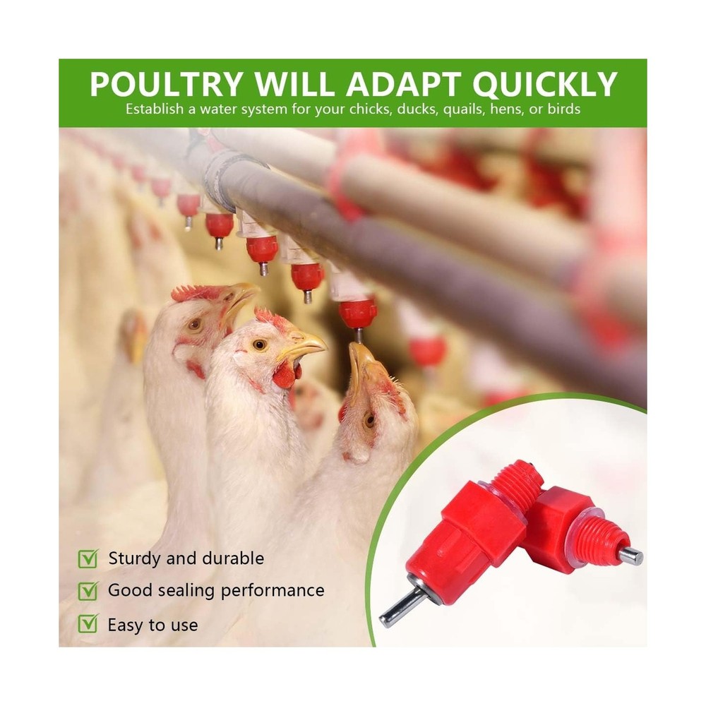 30 Pack Automatic Chicken Waterer Poultry Water Nipple Drinker Feed... Fast Ship