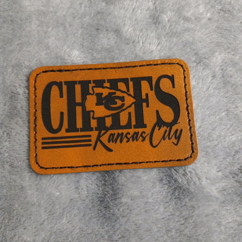 Chiefs Leather Iron on Patch For Hats And Accessories