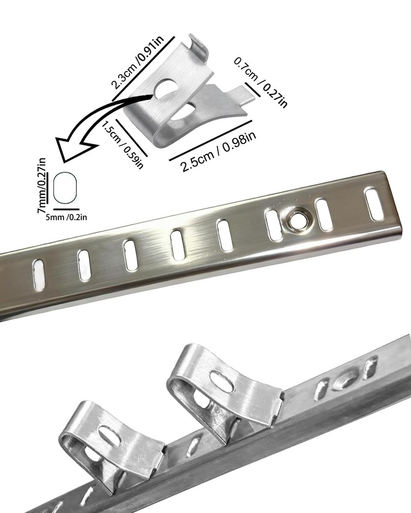 14 PCS Shelf Clips Adjustable Brackets Heavy Duty Wire Rack Lock Silver
