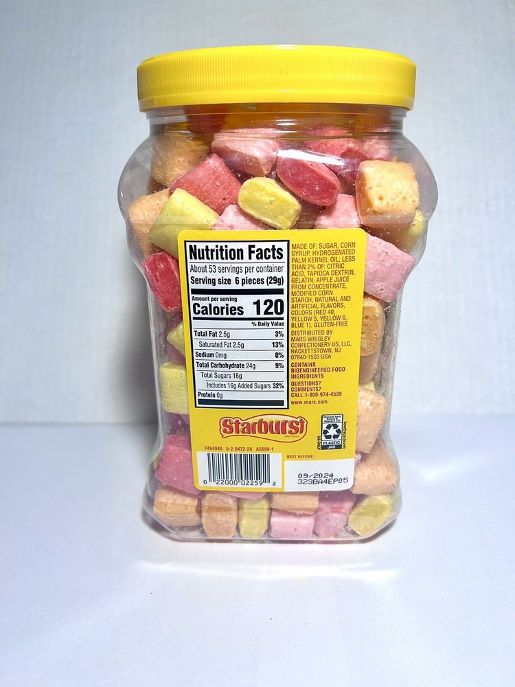Freeze Dried Bulk Original Starburst Candy Made Fresh 54oz Container