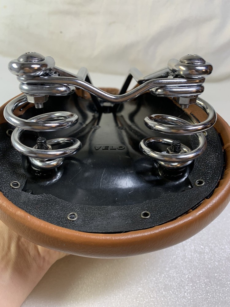 Velo Brown Synthetic Leather Rivet Bicycle Saddle Seat