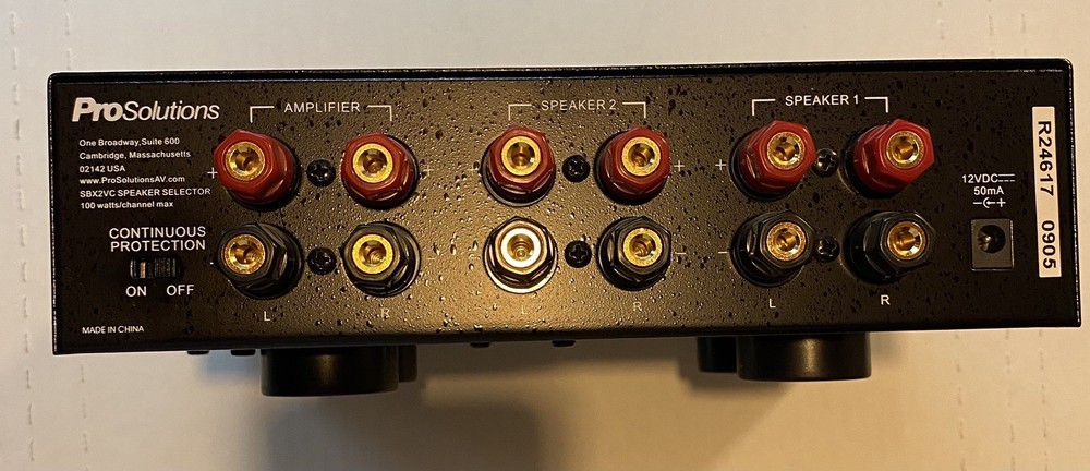 ProSolutions SBX6VC Speaker Selector 2 Zone Volume Control and Protection